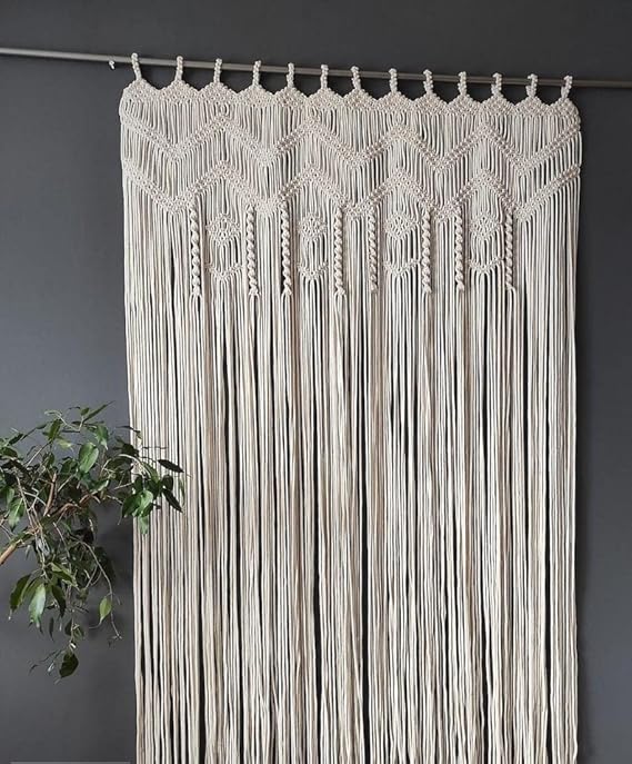 Beautiful Handmade Macrame Curtains For Home 7 feet - Leechoo